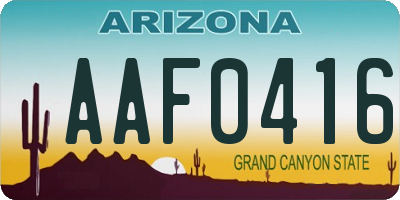 AZ license plate AAF0416