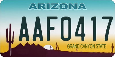 AZ license plate AAF0417