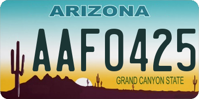 AZ license plate AAF0425