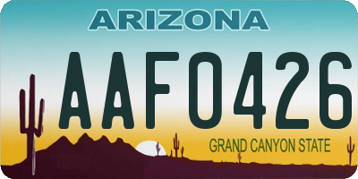 AZ license plate AAF0426