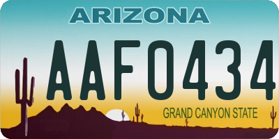 AZ license plate AAF0434