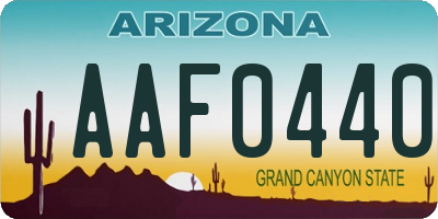 AZ license plate AAF0440