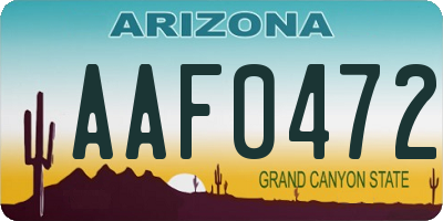 AZ license plate AAF0472