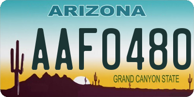AZ license plate AAF0480