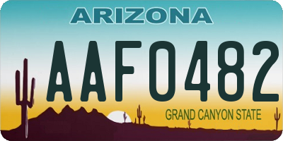 AZ license plate AAF0482