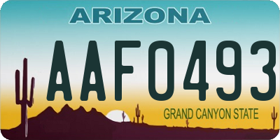 AZ license plate AAF0493