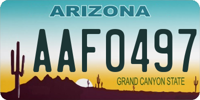 AZ license plate AAF0497