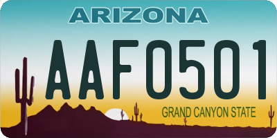 AZ license plate AAF0501