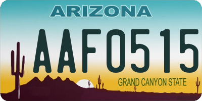 AZ license plate AAF0515