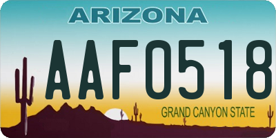 AZ license plate AAF0518