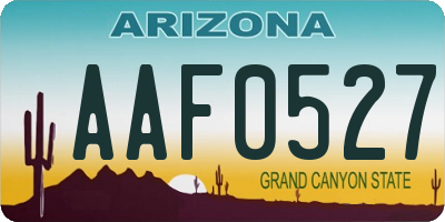 AZ license plate AAF0527