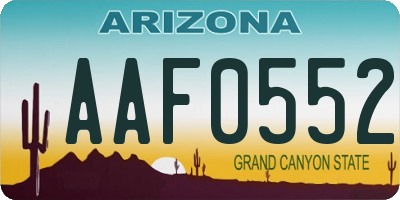 AZ license plate AAF0552