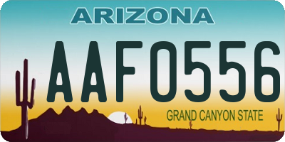AZ license plate AAF0556