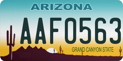 AZ license plate AAF0563