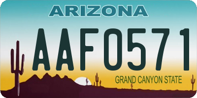 AZ license plate AAF0571