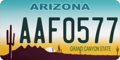 AZ license plate AAF0577