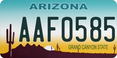 AZ license plate AAF0585