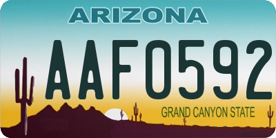 AZ license plate AAF0592