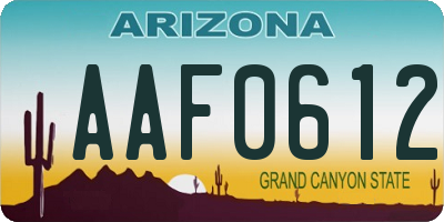 AZ license plate AAF0612