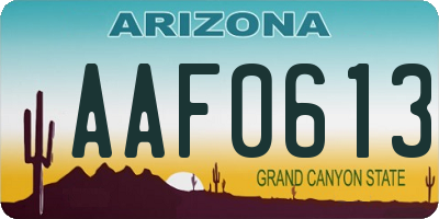 AZ license plate AAF0613