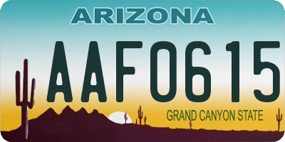 AZ license plate AAF0615