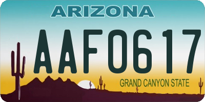 AZ license plate AAF0617