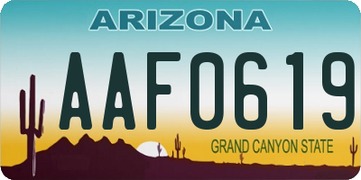 AZ license plate AAF0619