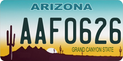 AZ license plate AAF0626