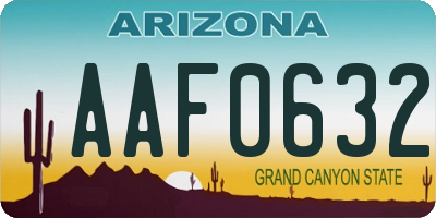 AZ license plate AAF0632