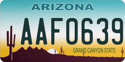 AZ license plate AAF0639