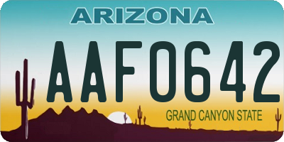 AZ license plate AAF0642