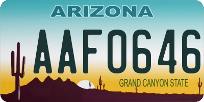 AZ license plate AAF0646