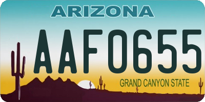 AZ license plate AAF0655