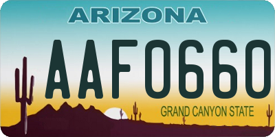 AZ license plate AAF0660