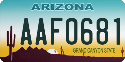 AZ license plate AAF0681