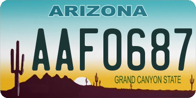 AZ license plate AAF0687