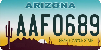 AZ license plate AAF0689