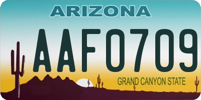 AZ license plate AAF0709