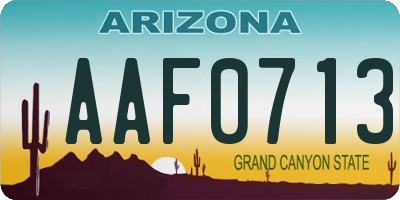 AZ license plate AAF0713