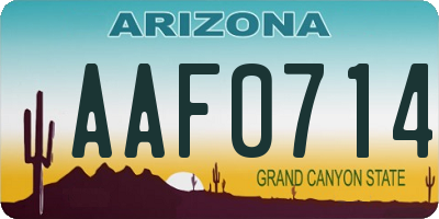 AZ license plate AAF0714