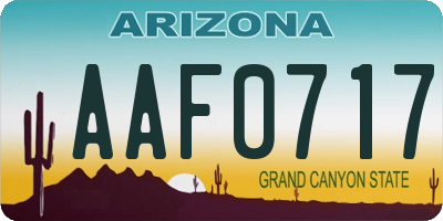 AZ license plate AAF0717