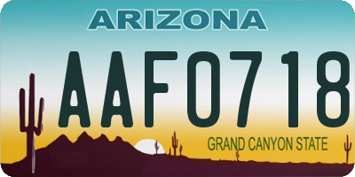 AZ license plate AAF0718