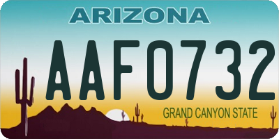 AZ license plate AAF0732