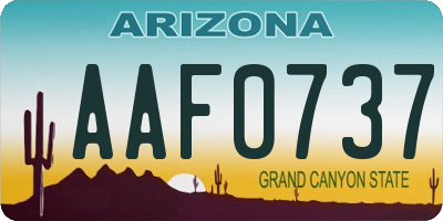 AZ license plate AAF0737