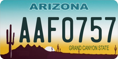 AZ license plate AAF0757