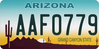 AZ license plate AAF0779