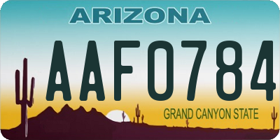 AZ license plate AAF0784