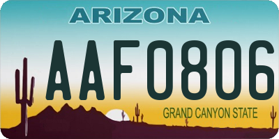 AZ license plate AAF0806