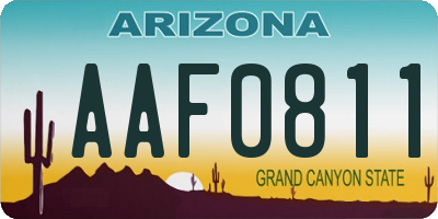 AZ license plate AAF0811