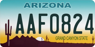 AZ license plate AAF0824